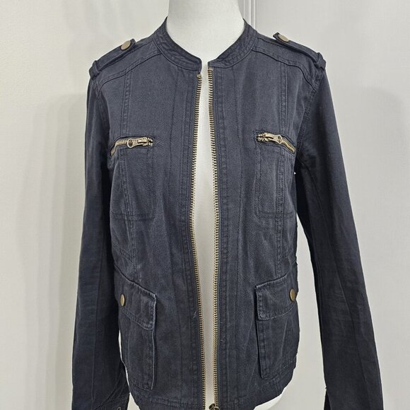 NWT Maurices Womens Black Classic Zipper Pockets Long Sleeve Jacket Size Medium - Picture 2 of 12